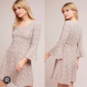 Anthropologie Maeve Susie Tweed Swing Dress Sz L